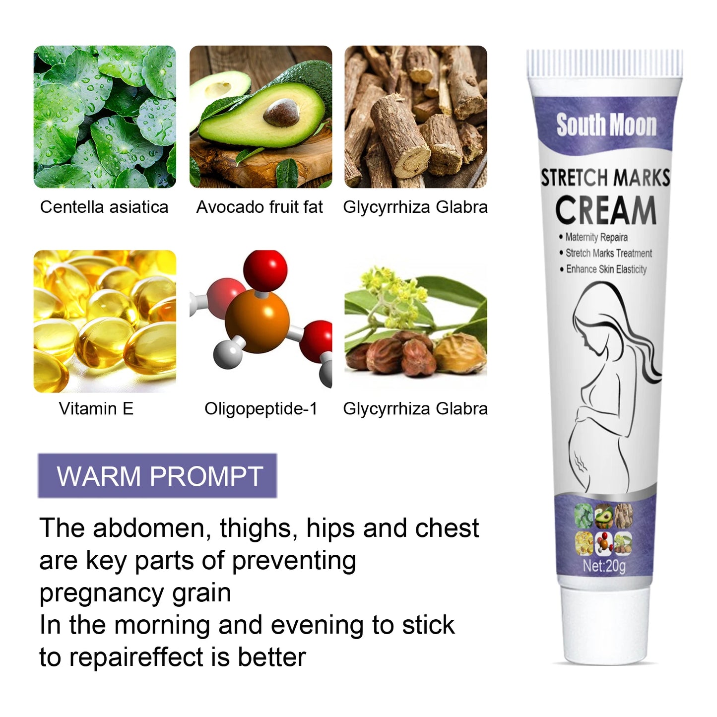 Crema para eliminar estrías del embarazo – Mejora la elasticidad, difumina líneas de crecimiento, suaviza, nutre, humecta y reafirma – Cuidado de la piel