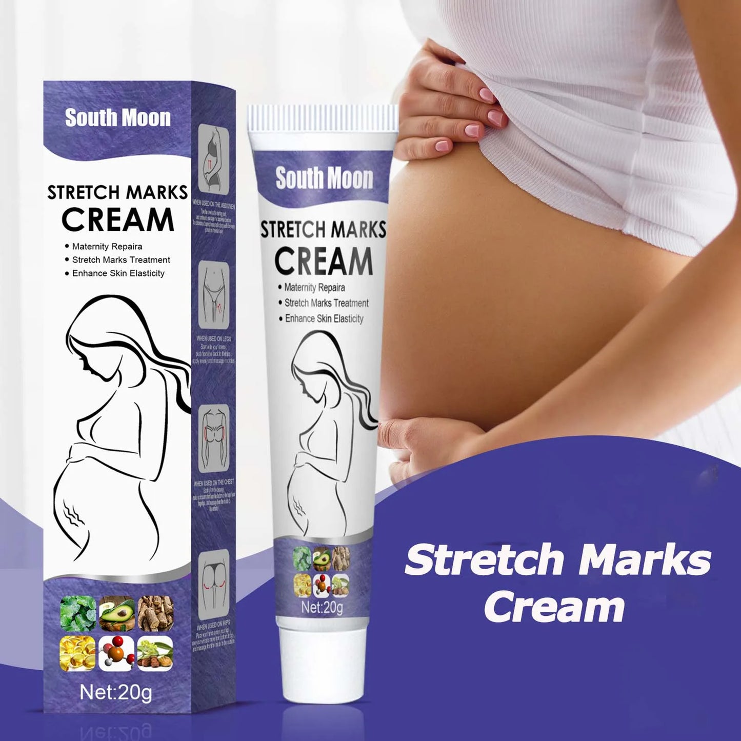 Crema para eliminar estrías del embarazo – Mejora la elasticidad, difumina líneas de crecimiento, suaviza, nutre, humecta y reafirma – Cuidado de la piel