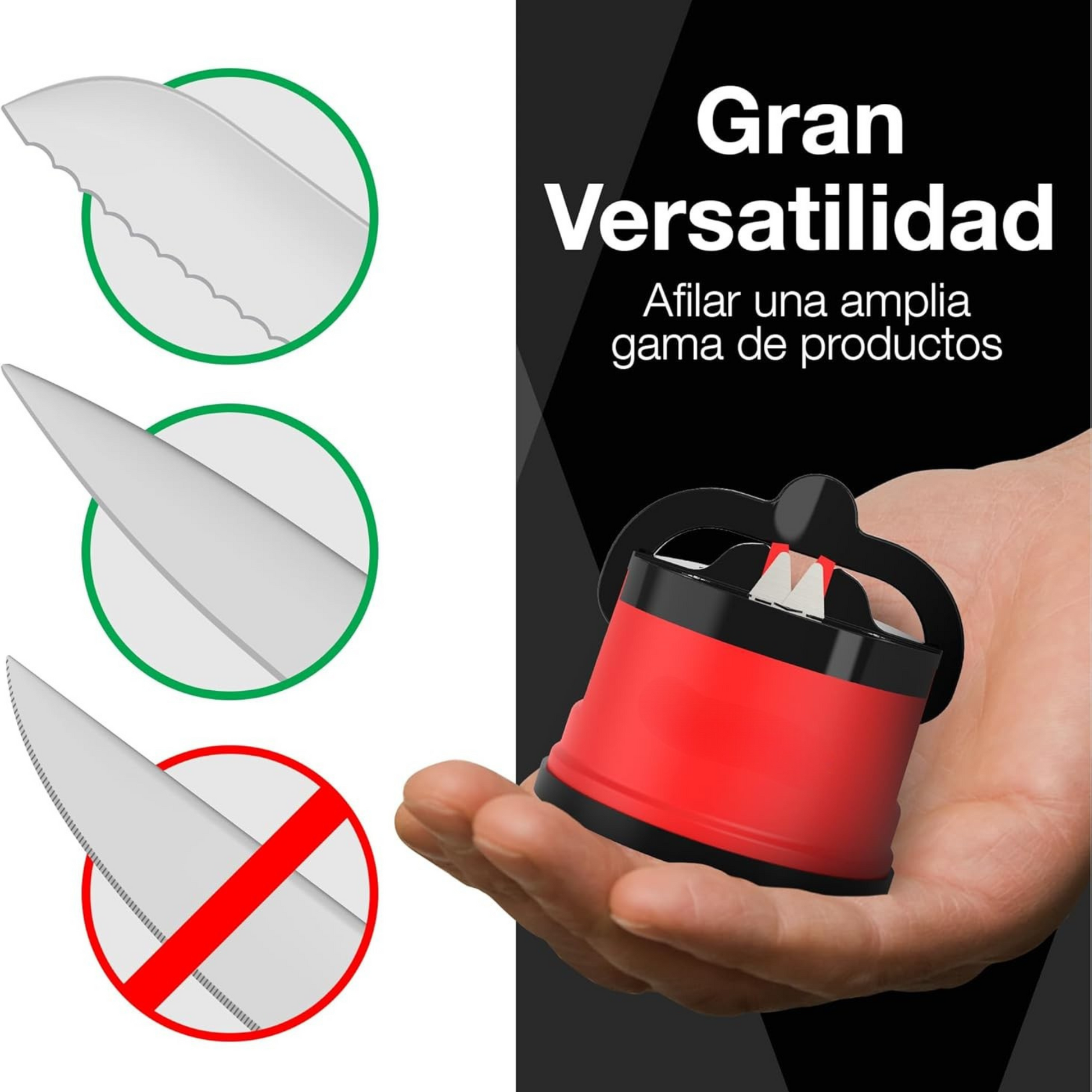 Afilador cuchillos + Regalo pack cuchillos cerámicos y pelador