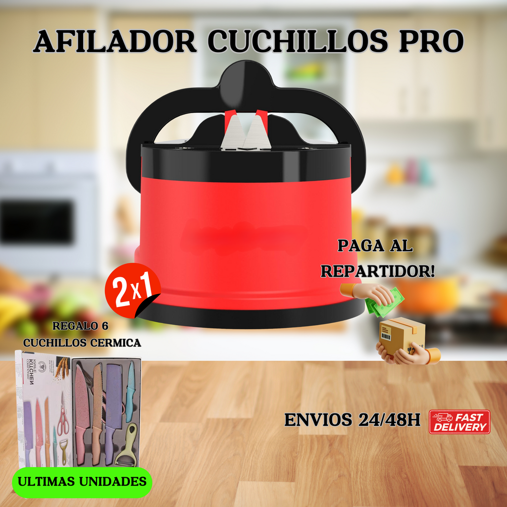 Afilador cuchillos + Regalo pack cuchillos cerámicos y pelador
