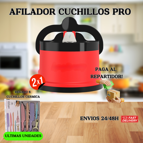 Afilador cuchillos + Regalo pack cuchillos cerámicos y pelador